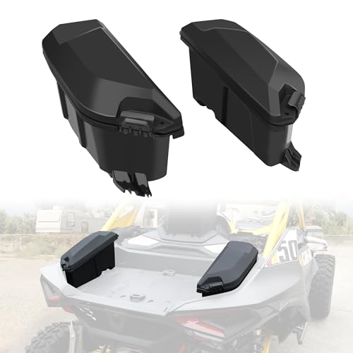 CUSAUTV Rear Side Cargo Storage Boxes for Maverick R, 13.5L Waterproof Bed Tool Side Cargo Storage Boxes Compatible with Can Am Maverick R 2024+ Accessories Replace #715007372 (2PCS)