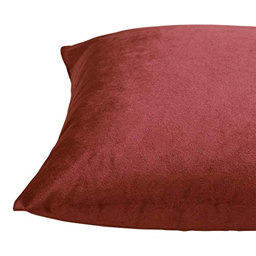 Image of GIGIZAZA Decor Throw Couch Pillow Covers,Burnt Orange Sofa Cushion Pillow Covers,Velvet Pillow Cases 24 x 24inch
