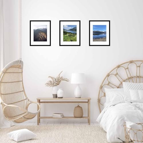 Image of JCJMY 11x14 Picture Frame with 8x10 Mat, Display Photo 8x10 with Mat or 11 x 14 Without Mat, Wall Hanging Large Frame with Shatter Resistant Plexiglass, Black