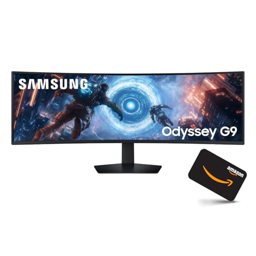 Image of SAMSUNG 49-inch Odyssey G9 (G91F) + $200 Amazon Gift Card, DQHD, 144Hz, Curved Gaming Monitor, Ultra-Wide 32:9 Screen, DisplayHDR 600, AMD FreeSync Premium Pro, Ergonomic Stand, LS49FG910ENXZA, 2025