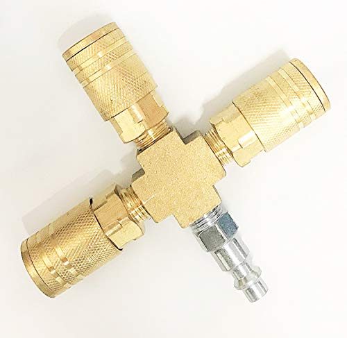 Air Hose Fittings 3-Way Air Hose Manifold Quick Connector – Industrial Pneumatic Fitting Splitter/Adapter For Air Tools & Compressors Air Connectors Fittings - Foto 5