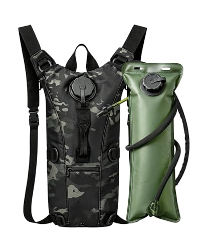 Image of 3L Tactical Hydration Backpack with Pre-Installed Removable Water Bladder, Hydration Bag, Ergonomic Lightweight Design for Hiking, Cycling, Outdoor Adventures(Camouflage Color)