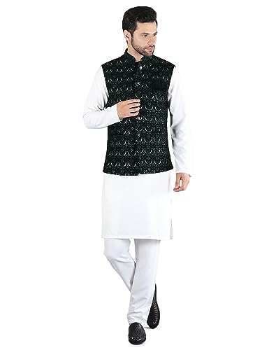 Image of Uri and MacKenzie Men's Silk Blend Kurta Pajama with Designer Ethnic Nehru Jacket /Modi Jacket