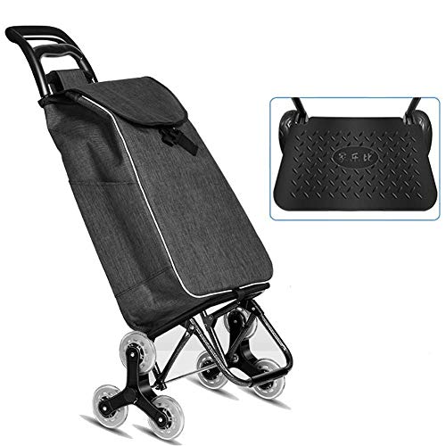 Alte Person Einkaufswagen ,Klettern Einkaufswagen Kleiner Zugwagen Klappwagen Kinderwagen Ältere Handwagen Tragbarer Haushaltsanhänger, Dunkelrosa multifunktional – Bild 4