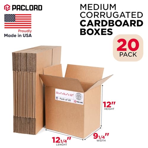 Image of Medium Cardboard Boxes 12 1 /4 inchL x 9 1 /4 inchW x 12 inchH (Pack of 20) - USA-Made Packing Boxes for Moving, Shipping, or Storage - USPS, UPS, FedEx Approved - Professional Packing Supplies for Moving | USA-Made Packing Boxes for Moving, Shipping, or Storage - USPS, UPS, FedEx Approved - Professional Packing Supplies