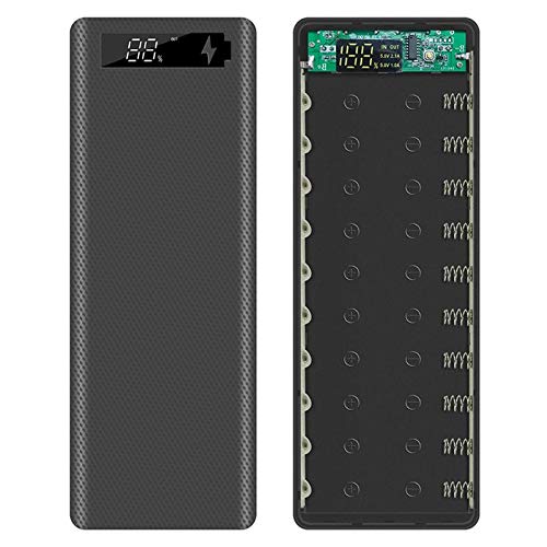 Ecran LCD DIY 10x18650 Boîtier de batterie Power Bank Shell Chargeur de boîte Accessoires de boîtier de batterie Support de boîte de support Support d'étagère de stockage de conteneur Pack de de Cover