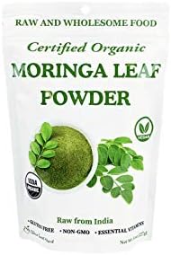 Organic Moringa Oleifera Leaf Powder, 100% Raw From India, Perfect for Smoothies, Drinks, Tea, Recipes, Resealable Bag by Cherie Sweet Heart (8 oz)
