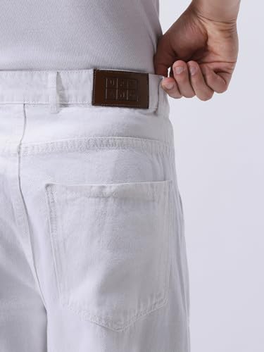 Image of Urbano Fashion Men's Loose Mid Rise Baggy Fit Cargo Jeans with 6 Pockets Non-Stretchable
