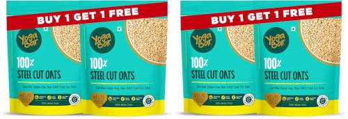 Image of Yogabar Steel Cut Oats 750g(Pack of 4)| 100% Whole Grain, Gluten-Free, High Fiber, Non-GMO, Protein-Rich, No Sugar Added
