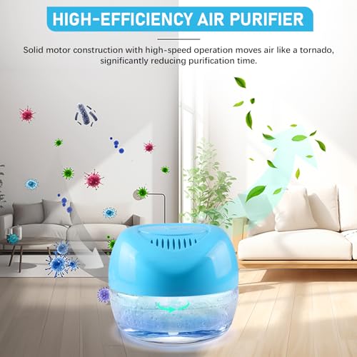 Image of Purifier Air Washer, Air Fresher Aroma Diffuser Odor for Smokers, Dust, Mold, Home and Pets, Air Cleaner with Night Light, Super Quiet and Safety (Blue)