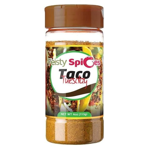 Feisty Spices Taco Tuesday Seasoning Mix, 4 oz Bottle, No