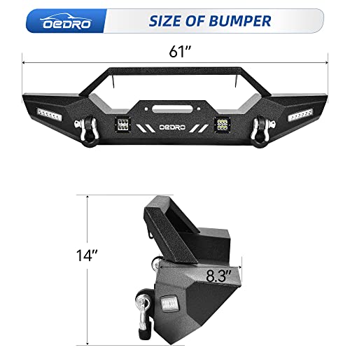 Image of OEDRO Front Rear Bumper Combo Fits for 07-18 Jeep Wrangler JK JKU Unlimited
