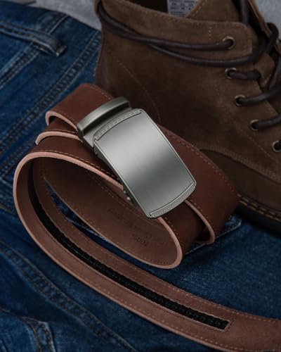 Image of CHAOREN Mens Belt Leather Ratchet Belt - Customizable Fit, Effortless Style (35mm)
