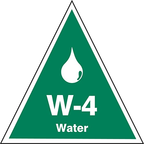 Étiquette Dura-Vinyl W-4 Water Accuform TDK904XVM en lot de 5 pour marquage de tuyau