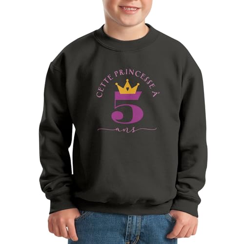Sweatshirt enfant 5 ans motif princesse avec finitions soignées - 2