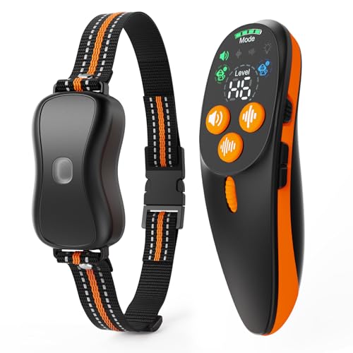 HOMELYLIFE Remote Dog Training Collar Anti Bark No Shock IP67 Waterproof 1000m Range Vibrate & Beep for Small Medium Large Dogs with Light