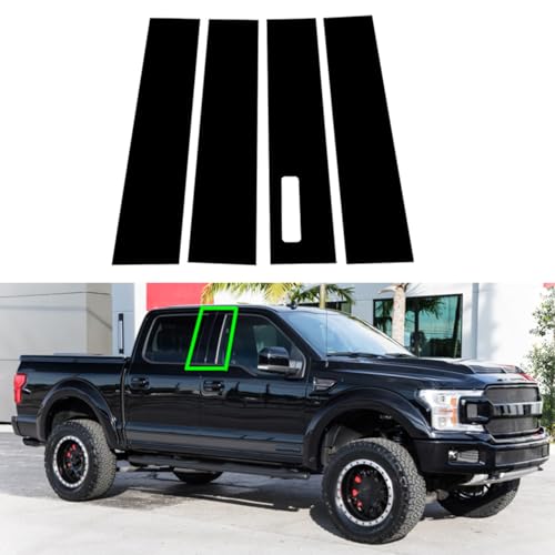 Accesorios de pilar para coche Ford F-150: cubierta de postes de puerta negro brillante 2