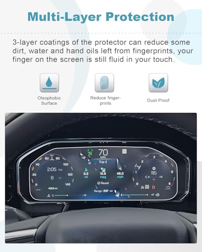 Image of CDEFG 2Pcs for 2026 Chevy Silverado Screen Protector 12.3-Inch Dash, for 2026 Chevrolet Silverado /GMC Sierra 1500 Accessory Instrument Panel Driver Display Nano Screen Cover HD Clear