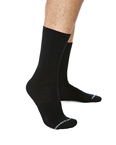 Tommie Copper Men's Core Compression MicroModal Crew Socks, Black, 6-8.5