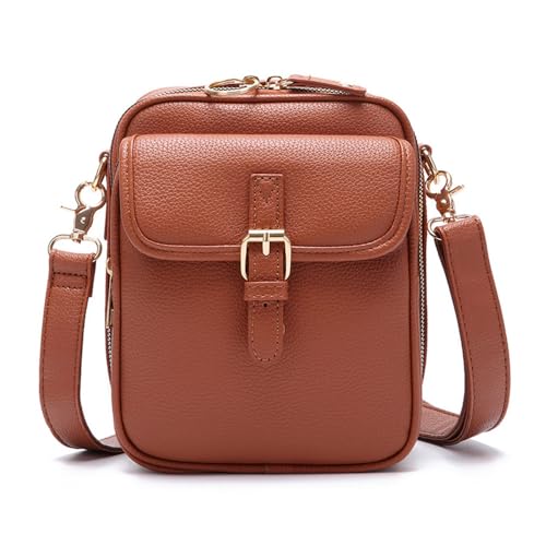 Crossbody Leather Bag For Women Anti-theft Messenger Bags Large Pocket with 10 Card Slots Vintage Purse For Casual Business