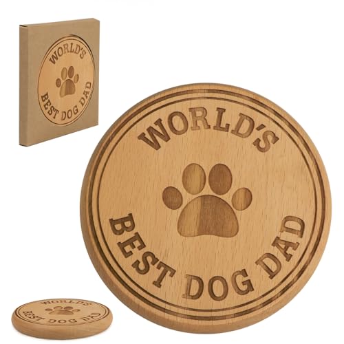 World's Best Dog Dad Coaster - Drink Coaster Gift for Dad, Father, Father's Day Present