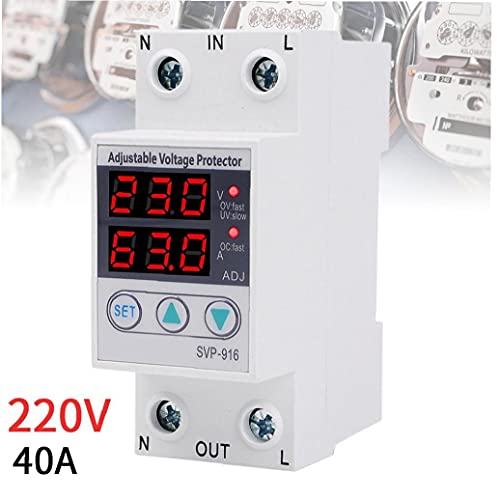 Voltage Protector Onder spanning stroom Protector SVP-916 220v 40A Protector Intelligent Multi-Function Adjustable White, spanning en stroom Calibrator - Image 4
