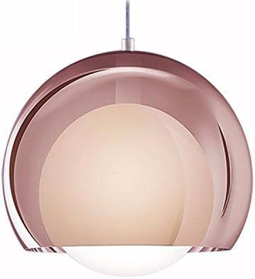 VanMe Simple European Double Glass Chandelier Small Fresh And Stylish Modern Lamps,Brown [Energy Class A++]