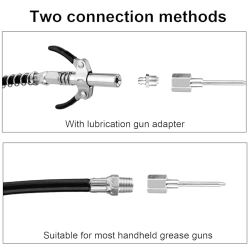 Image of Tinoaly 9pcs Grease Gun Needle Nozzle Kit, Detachable Grease Gun Injector Needle Dispenser Tip, Nozzle Coupler Adapter Fitting Tool for Injection Narrow Space & Deep Hole Set Accessories