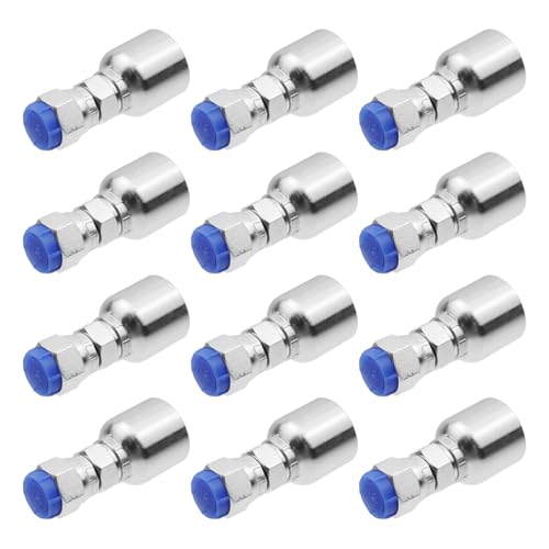 Image of 12pcs 3 /8 inch Hose x 3 /8 inch Jic 37 Hydraulic Hose Fittings Female Threaded Coupling Swivel Crimp Fitting for Hydraulic Applications