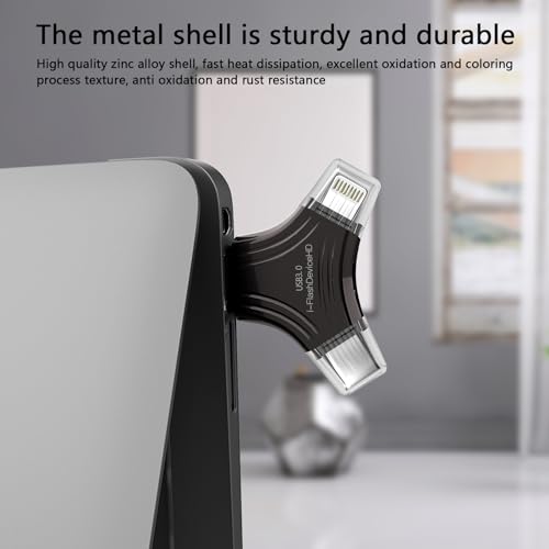 Clé USB multi-interface en alliage triangulaire premium 64Go transfert rapide pour iPad et PC - 3