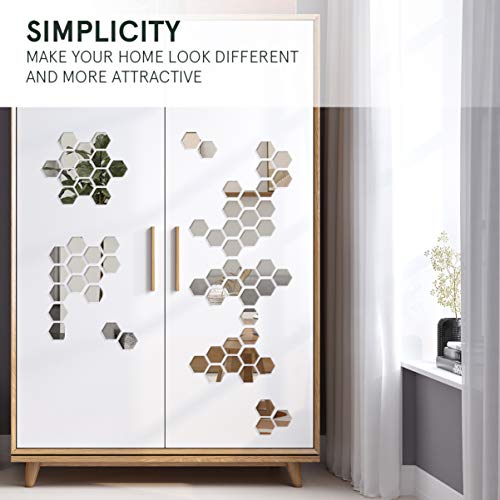 BESPORTBLE 12 Pcs Adesivos de Parede de Espelho Hexagonal AcrÃ­lico Adesivos de Parede ArtÃ­sticos M