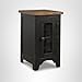 Signature Design by Ashley Valebeck Rustic Farmhouse Chair Side End Table with Cabinet Door, Distressed Black