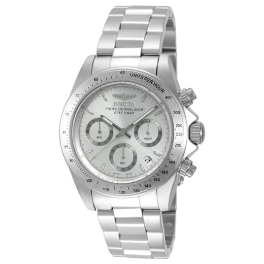 Invicta Speedway Reloj de cuarzo para hombre de acero inoxidable, Plata / Plata, 39 mm