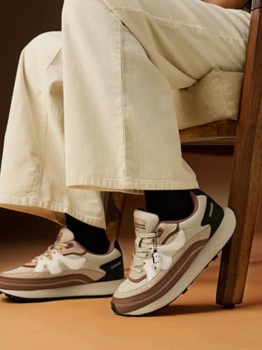 The Souled Store Milano: Women and Girls Low Top Sneakers Retro Trainer Microfiber Suede and Engineered Mesh Cushioned Insole Retro Sole Lace Up Lightweight Breathable - Image 5