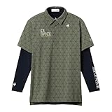 [ルコックスポルティフゴルフ] 半袖シャツ 定番 インナー付き 吸汗速乾 ストレッチ UVカット ゴルフ LG5FTZ00M メンズ KH00(カーキ)