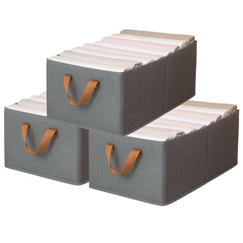 KATTAO Cajas Organizadoras XL (46x28x20cm) Organizador Armario Ropa – Caja Organizadora - Ideal como Organizador Cajones y Armarios (3ud)