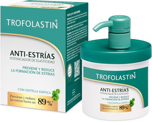 Trofolastin, Crema Antiestrías Reafirmante con Dispensador, Hidratación y Prevención de Estrías, Con Centella Asiática, Piel Flexible y Elástica, 400ml