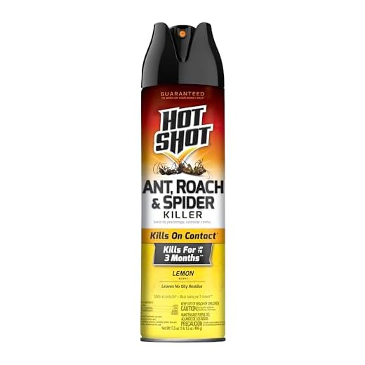 Hot Shot Ant, Roach & Spider Killer Spray, Kills Roaches and Listed Ants on Contact, Indoor & Outdoor Use, Insecticide Spray, 17.5 Ounce (Lemon scent)