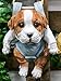 Ebros Gift Set of 2 Adorable Lifelike Teacup Puppy Dogs On Blue and Pink Baby Onesie Swing Macrame Branch Hangers Pet Pal Twins Puppies Hanging Wall Decor Sculpture
