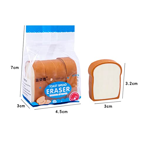 2Pack Cute Toast Bread Erasers Cartoon Bread Shaped Pencil Eraser Portable Rubber Eraser Teacher Award Gifts Pencil Eraser Sketching Tools #TOP1