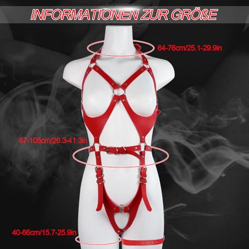 Miniatura 6 de Kutocesy Arnes Mujer De Las Señoras Para Rave Cosplay Gothic Costumes Sex Lingerie Para La Mujer Con Los Puños Del Muslo Body Bondage Set Sexy Bdsm Outfit Black
