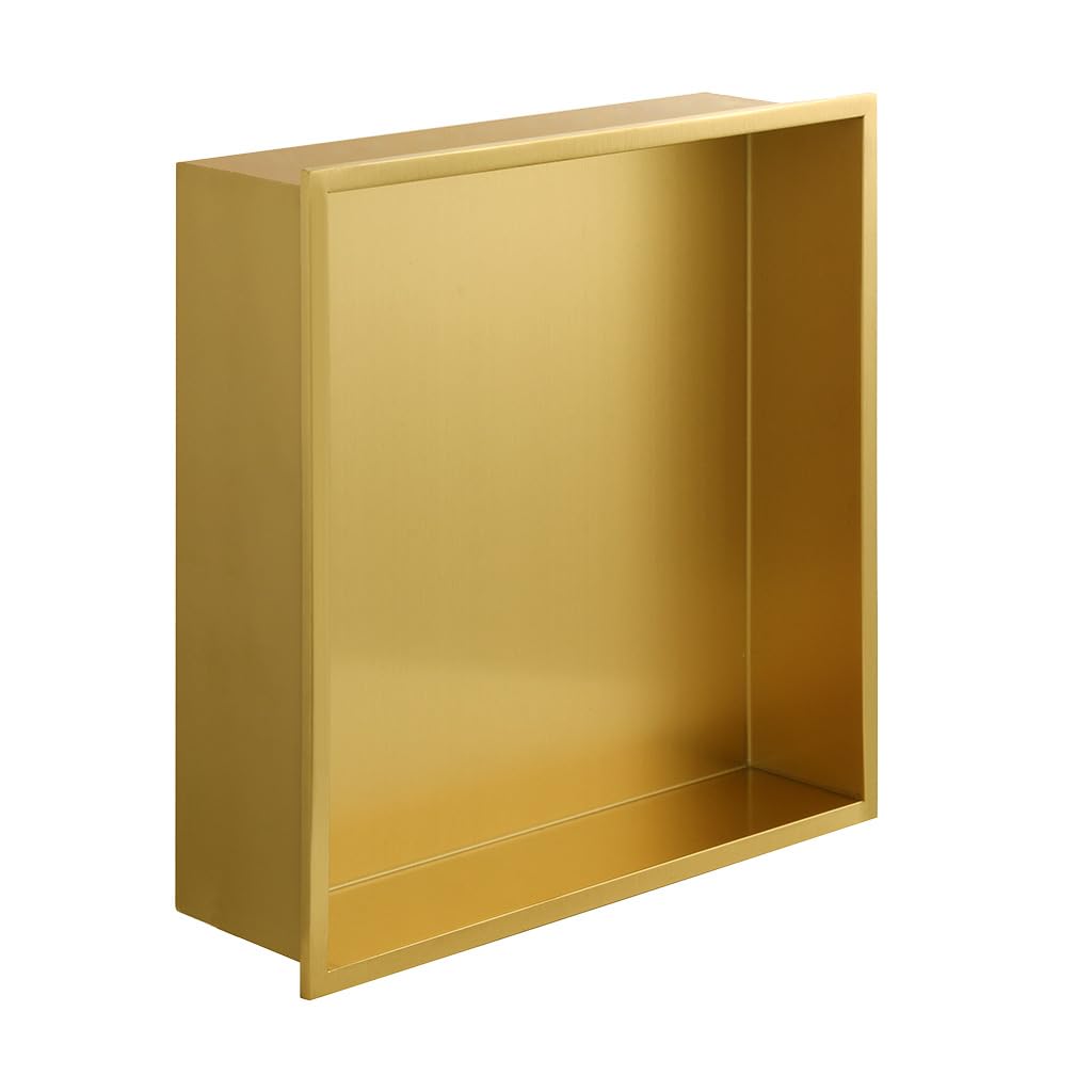 Hornacina de Ducha a Empotrar 30x30x10 cm | Acabado Dorado | Estante de Pared para Baño | Diseño Moderno y Resistente | EUROSANIT