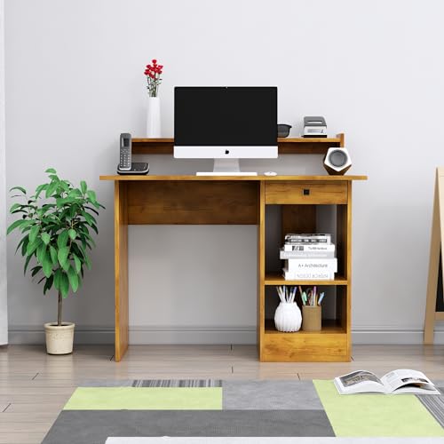 Image of Bniture Wooden Study Table for Home | Engineered Wood Study Table with Book Shelf | Multi Purpose Computer Desk for Study & Writing | Laptop Table for Home with Drawers & Storage Shelf | Giant Wood