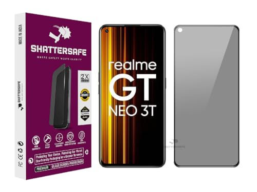 Image of Anti-Spy Privacy Tempered Glass Compatible For Realme Gt Neo 3T [Pack of 1]. 9H Hardness, Anti-Scratch, Edge-to-Edge Protection With Easy Installation Kit & Case Friendly Fit.