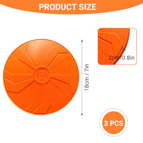 Zyren 3 Stück Hundefrisbee,18 cm Hunde Frisbee,Gummi Frisbee,Bodentarget Hund für Hundetraining, Werfen, Fangen und Spielen,Natürlichem Kautschuk, Weich und Sanft im Mund, Orange