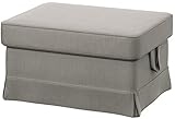 Easy Fit The Light Gray Ektorp Footstool Cover Replacement is Custom Made for IKEA Ektorp Ottoman Or Stool Slipcover (Light Gray)