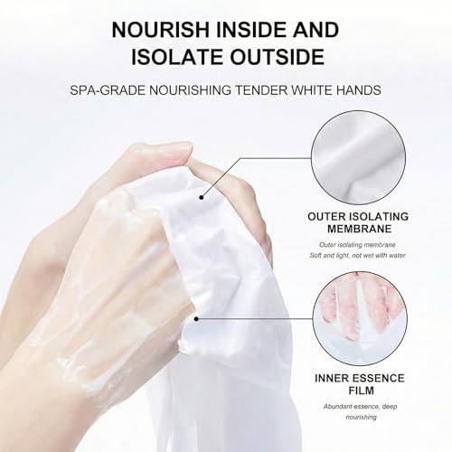 5Packs Hand Mask with Niacinamide, Deep Hydration Hand Mask Gloves for Dry Cracked Hands, Moisturizing Hand Moisturiser Gloves with Shea Butter & Vitamin E, Skin Care Gifts for Women & Men - Image 5