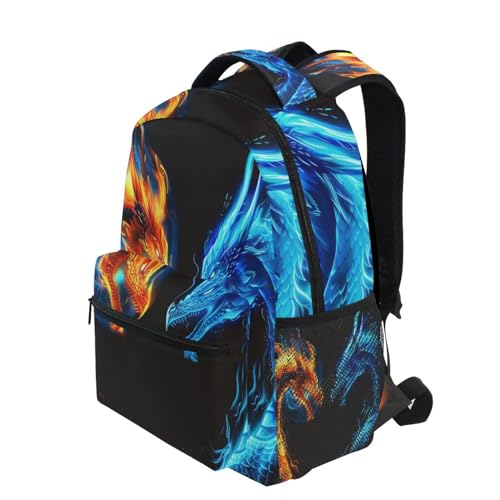 Fire Dragon Flame Laptop Backpack for Women Men, Personalized College Bookbag Travel Bag Casual Daypack back packs - Image 6
