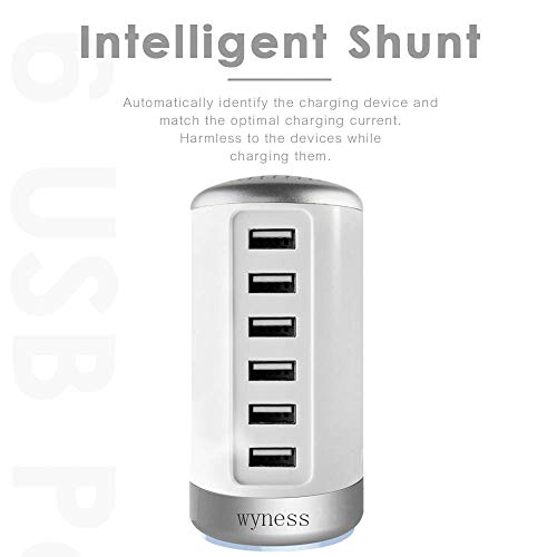6 Ports Desktop Charging Station,USB Hub Wall Charger with QC 2.1,Compatible for Smart Phones, Table - //coolthings.us