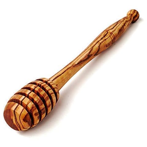 Honiglöffel aus Olivenholz, Honigheber Honigspirale Dosierer von Honig & Sirup, 14cm Cover